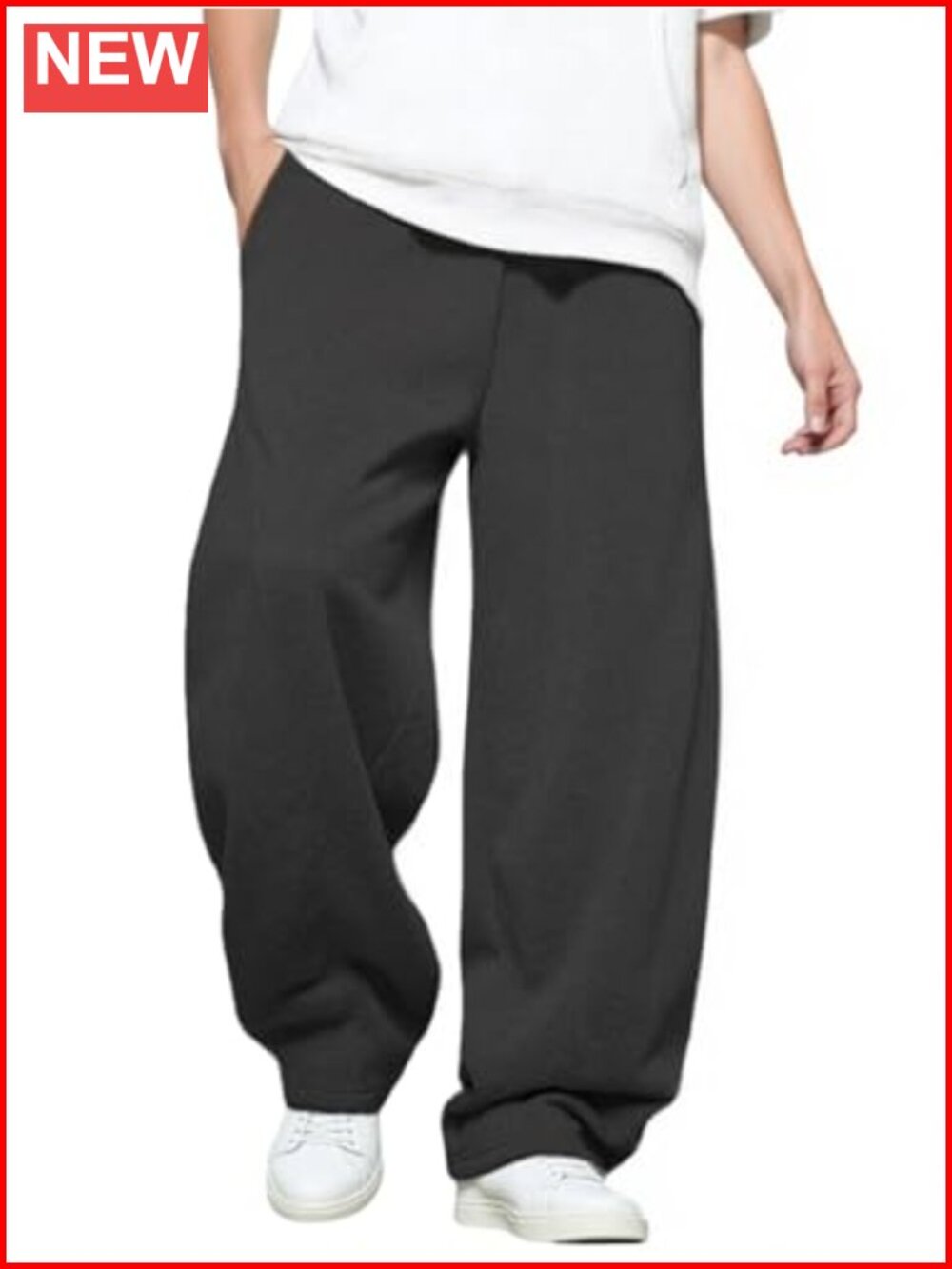 Men's Baggy Sweatpants Wide-Leg Drawstring Joggers Loose Cotton Pockets